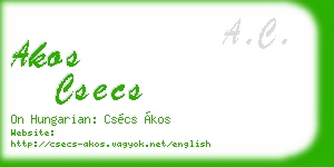 akos csecs business card