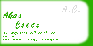 akos csecs business card